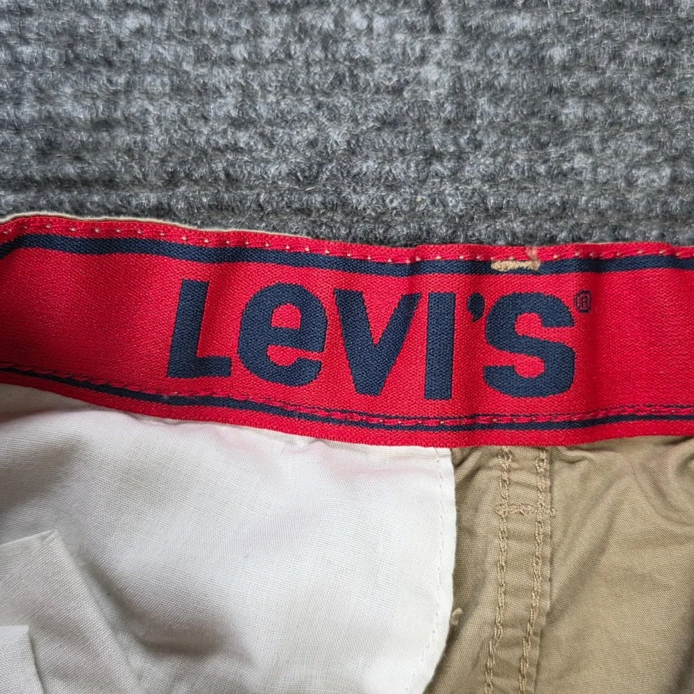 Levis Cargo Shorts Boy's Size 14 Regular Khaki Tan Cotton‎ Zip Elastic Waist